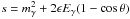 \hbox{$s=m^2_{\gamma}+2\epsilon E_{\gamma}(1-\cos \theta)$}