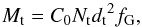 \begin{equation} M_{\rm t}=C_0 {N_{\rm t}} {d_{\rm t}}^2 f_{\rm G} \label{C0 coefficient} , \end{equation}