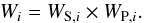 \begin{equation} W_i = W_{{\rm S,}i} \times W_{{\rm P,}i}. \label{eq:weights} \end{equation}