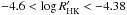 \hbox{$-4.6 <\log R'_{\rm HK}< -4.38$}