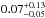 \hbox{$0.07^{+0.13}_{-0.05}$}