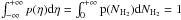 \hbox{$\int^{+\infty}_{-\infty}p (\eta) \rm d\eta = \int_{0}^{+\infty}p ({{\it N}_{H_2}}) \rm d{{\it N}_{H_2}}=1$}