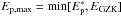 \hbox{$E_{\rm p,max}=\min[E^{*}_{\rm p},E_{\rm GZK}]$}