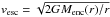 \hbox{$v_{\rm esc} = \sqrt{2GM_{\rm enc}(r)/r}$}