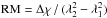 \hbox{$\mathrm{RM}=\Delta\chi\,/\,(\lambda_2^2-\lambda_1^2)$}