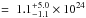 \hbox{$=~1.1_{-1.1}^{+5.0}\times10^{24}$}