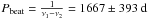 \hbox{$P_{\rm beat}={1\over\nu_1-\nu_2}= 1667 \pm 393~{\rm d}$}