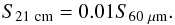 \begin{equation} S_{\rm 21~ cm} = 0.01 S_{\rm 60~\mu m}. \label{eq:L21rel} \end{equation}