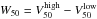 \hbox{$W_{50}=V_{50}^{\rm high}-V_{50}^{\rm low}$}