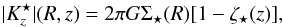 \begin{equation} |K_z^{\star}|(R,z)=2\pi G\Sigma_{\star}(R)[1-\zeta_{\star}(z)] , \end{equation}