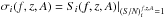 \hbox{$\sigma_i(f,z,A) = S_i(f,z,A)|_{({S/N})_i^{f,z,A} = 1}$}