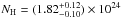 \hbox{$N_{\rm H}=(1.82_{-0.10}^{+0.12})\times 10^{24}$}