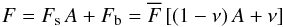\begin{equation} \label{flux} F = F_{\rm s} \, A + F_{\rm b} = \overline{F} \, [(1- \nu) \, A + \nu] \end{equation}
