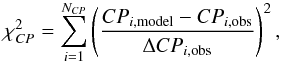 \begin{eqnarray} \chi^2_{CP} = \ChiSquareDef{CP} , \end{eqnarray}