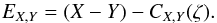 \appendix \setcounter{section}{2} \begin{equation} E_{X,Y} = (X-Y) - C_{X,Y}(\zeta). \end{equation}