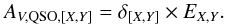 \appendix \setcounter{section}{2} \begin{equation} A_{V,{\rm QSO},[X,Y]} = \delta_{[X,Y]} \times E_{X,Y}. \label{eq_del} \end{equation}