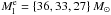 \hbox{$M^\mathrm{e}_\mathrm{l} = \{36, 33, 27\}~M_\odot$}