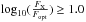 \hbox{$\log_{10}(\frac{F_{\mathrm{X}}} {F_{\mathrm{opt}}}) \geq 1.0$}