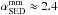 \hbox{$\alpha_{\rm SED}^{\rm mm}\approx2.4$}