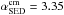 \hbox{$\alpha_{\rm SED}^{\rm cm}=3.35$}