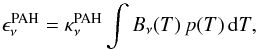 \appendix \setcounter{section}{2} \begin{equation} \epsilon_\nu^{\rm PAH} = \kappa_\nu^{\rm PAH} \int B_\nu(T)\,p(T) \,{\rm d}T , \end{equation}