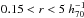 \hbox{$0.15<r<5~h_{70}^{-1}$}
