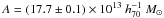 \hbox{$A=(17.7\pm0.1)\times10^{13}~h_{70}^{-1}~M_{\odot}$}