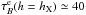 \hbox{$\tau^{\rm e}_{B} (h = h_{\rm X}) \simeq 40$}