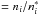\hbox{$=n_i/n_i^*$}