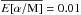 \hbox{$\overline{E[\alpha/\textmd{M]}}=0.01$}