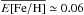 \hbox{$\overline{E\rm [Fe/H]}\simeq0.06$}