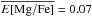 \hbox{$\overline{{E\rm [Mg/Fe]}}=0.07$}