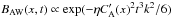 \hbox{$B_{\rm AW}(x,t)\propto \exp(-\eta C^\prime_{\rm A}(x)^2 t^3 k^2/6)$}