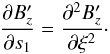\begin{eqnarray} \frac{\partial B_z^\prime}{\partial s_1}= \frac{\partial^2 B_z^\prime}{\partial \xi^2}\cdot \label{28} \end{eqnarray}