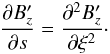 \begin{eqnarray} \frac{\partial B_z^\prime}{\partial s}= \frac{\partial^2 B_z^\prime}{\partial \xi^2}\cdot \label{18} \end{eqnarray}