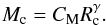 \begin{eqnarray} M_{\rm c} = C_{\rm M} R_{\rm c}^\gamma. \end{eqnarray}