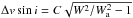 \hbox{$\Delta v \sin i = C\sqrt{W^2/W_{\rm a}^2-1}$}