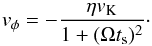 \appendix \setcounter{section}{2} \begin{equation} v_\phi = - \frac{\eta v_\mathrm{K}}{1+(\Omega t_{\rm s})^2}\cdot \end{equation}