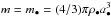 \hbox{$m=m_\bullet = (4/3)\pi \rho_\bullet a_\bullet^3$}