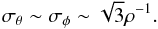 \begin{equation} \sigma_\theta \sim \sigma_\phi \sim \sqrt{3}\rho^{-1}. \label{eq:errAng} \end{equation}