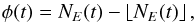 \begin{equation} \phi(t) = N_{E}(t) - \left \lfloor N_{E}(t) \right \rfloor, \end{equation}