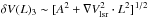 \hbox{$\delta V(L)_3\sim [A^2+\nabla V_{\rm lsr}^2 \cdot L^2]^{1/2}$}
