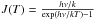\hbox{$J(T)=\frac{h\nu/k}{\exp(h\nu/kT)-1}$}