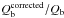 \hbox{$Q_{\rm b}^{\rm corrected}/Q_{\rm b}$}
