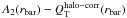 \hbox{$A_{2}(r_{\rm bar})-Q_{\rm T}^{\rm halo-corr}(r_{\rm bar})$}