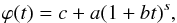 \begin{eqnarray} \varphi(t) = c + a(1+b t)^s, \label{EQN1} \end{eqnarray}