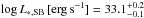 \hbox{$\log{L_{\rm *,SB}\,[{\rm erg\,{\rm s}^{-1}}]}=33.1^{+0.2}_{-0.1}$}