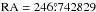 \hbox{${\rm RA} = 246\fdg742829$}