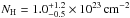 \hbox{$N_{\rm H} = 1.0_{-0.5}^{+1.2}\times 10^{23}\,{\rm cm^{-2}}$}