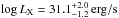 \hbox{$\log {L_{\rm X}} = 31.1_{-1.2}^{+2.0}{\rm \,erg/s }$}